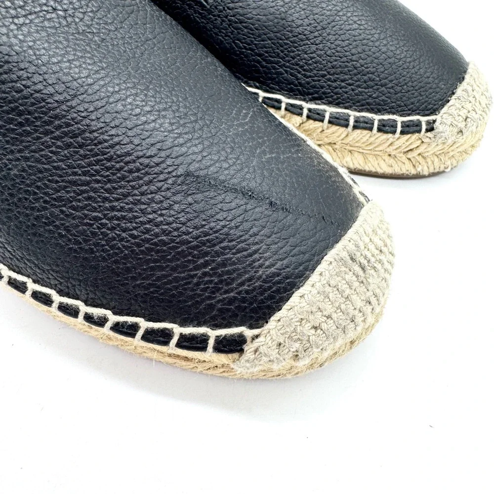 MICHAEL Michael Kors Kendrick Pebbled Leather Espadrille Slip On Black Size 5.5